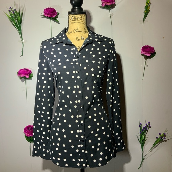 🎲 Polka Dot long sleeve black and white - Picture 1 of 4